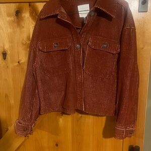 Avec Les Filles Rust Corduroy Utility Jacket